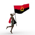 Man holding Angolan Flag