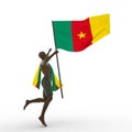 man holding Cameroon Flag