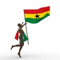 man holding Ghanaian Flag