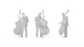 3D rendering of a man playing the contra bass isolated on white background Royalty Free Stock Photo