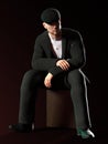 3D-illustration of a man from 1920 in a traditional outfit. could be a gangster or a hitman