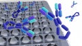 Study of IgE molecules using an ELISA or a similar microplate-based technique. Royalty Free Stock Photo