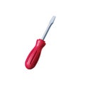 3d rendering, manual screwdriver tool with red handle. Construction clip art isolated on white background Royalty Free Stock Photo
