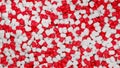 3D Rendering Many Pills red and white manufacturing concept