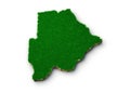 3D rendering of the map of Botswana with green grass isolated on the white background Royalty Free Stock Photo