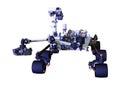 3D Rendering Mars Rover on White Royalty Free Stock Photo
