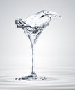 3D rendering of the martini glass with water drops