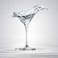 3D rendering of the martini glass with water drops