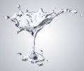 3D rendering of the martini glass with water drops