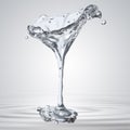 3D rendering of the martini glass with water drops