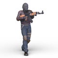 3D rendering of a masked soldier Royalty Free Stock Photo