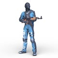 3D rendering of a masked soldier Royalty Free Stock Photo