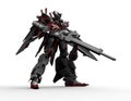 3d rendering of a mech standing on a isolated background Royalty Free Stock Photo