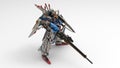 3d rendering of a mech standing on a white background Royalty Free Stock Photo