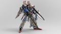 3d rendering of a mech standing on a white background Royalty Free Stock Photo