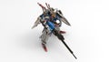 3d rendering of a mech standing on a white background Royalty Free Stock Photo