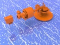 3D rendering - mechanical gears component assembly