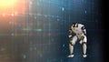 3d rendering of Mechanical Minds, AI robots amid a web of complex algorithms, deciphering the future from a sea of big data