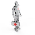 Medical robot with red cross sign