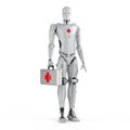 Medical robot with red cross sign