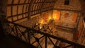 3D Rendering Medieval Dining Hall
