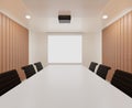 3D rendering meeting room with chairs , white table,carpet ,mock up , copy space