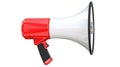 3d rendering of megaphone, isolated on white background. 3D illustration of bullhorn -Clipping Path