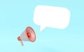 3D rendering megaphone and a speech bubble icon for commercial design