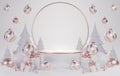 .3d rendering Merry Christmas Santa Claus with podium for product display