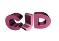 3D rendering metal CJD abbreviation isolated CreutzfeldtâJakob disease concept icon design on white background Royalty Free Stock Photo