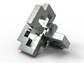 3D rendering - metal geometric statuette