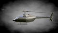 3d rendering of a metalic reflective helicopter on a dark background