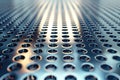 Perforated Metal Sheet with Light Reflection Royalty Free Stock Photo