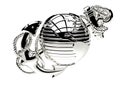 3D rendering - metallic earth globe with anchor ornament