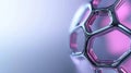 A 3D rendering of a metallic sphere with a hexagonal lattice structure and a gradient color scheme. Royalty Free Stock Photo