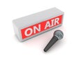 3D Rendering of microphone and on air sign