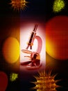 3d Rendering of a Microscope Royalty Free Stock Photo
