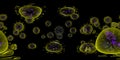 3d rendering Microscope virus- bacteria close up.  Equirectangular  360 VR image.  The medical panoramic background Royalty Free Stock Photo