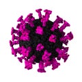 3d rendering of microscopic coronavirus covid-19 cell isolated on white background Royalty Free Stock Photo