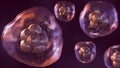3d rendering of a microscopic view of multiple cells