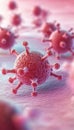 3D Rendering of Microscopic Virus Cells on a Cellular Level, Health and Science Concept Royalty Free Stock Photo