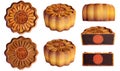 3D rendering Mid-Autumn Festival mooncakes