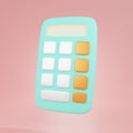 3d rendering minimal calculator cute design