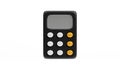 3D rendering of minimal calculator on white background, Money financial icon concept