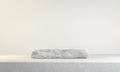 3d Rendering Minimal Debris Rock Podium Display, Floor Cement, White Background Illustration