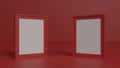 3d rendering minimalist background. set of 2 frame mockup with minimal scene.