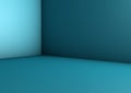 3D rendering of a minimalistic blue room corner