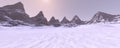 3D Rendering Misty Mountains