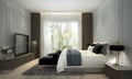 Modern bedroom and mock up furniture interior design and wall texture background Royalty Free Stock Photo