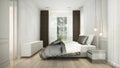 Modern house and bedroom and mock up furniture interior design and wall texture background Royalty Free Stock Photo